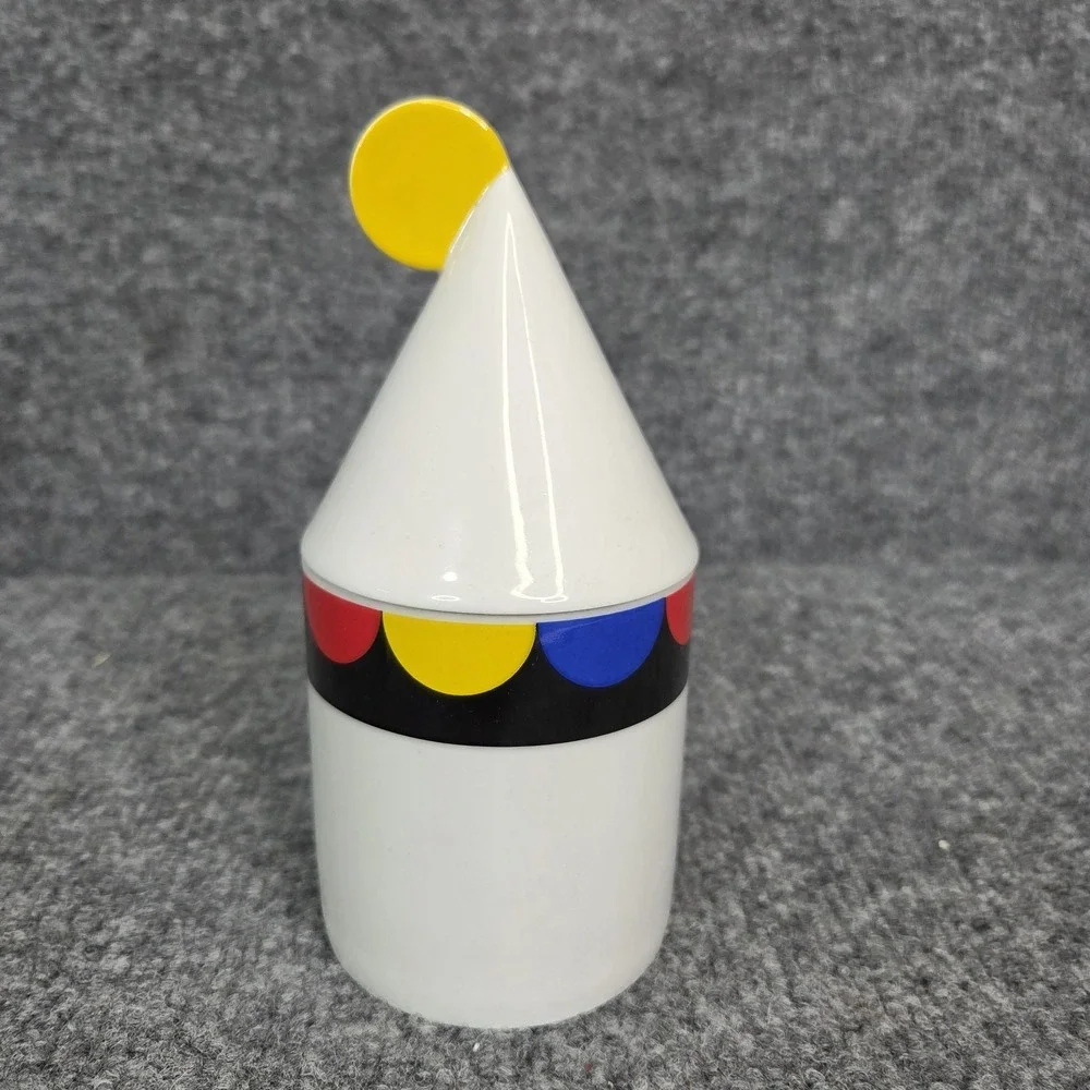 Thomas Atelier Collection Postmodern MEMPHIS‎ Milano Art Porcelain Jar Lid Retro
